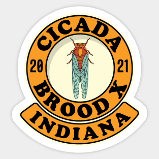Cicada 2021 Brood X Indiana IN Sticker